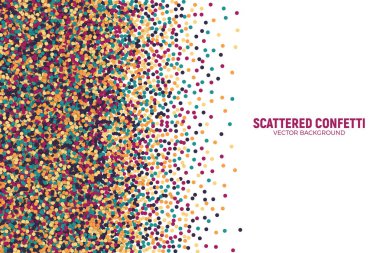 Vektör dağınık rengarenk konfeti beyaz arka plan