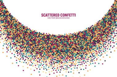 Vektör dağınık rengarenk konfeti beyaz arka plan