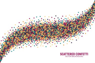 Vektör dağınık rengarenk konfeti beyaz arka plan