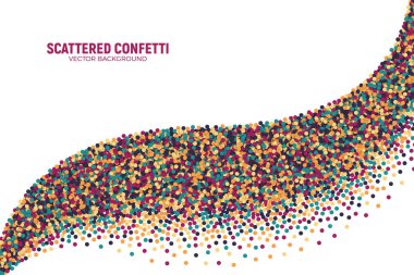 Vektör dağınık rengarenk konfeti beyaz arka plan