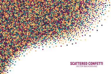 Vektör dağınık rengarenk konfeti beyaz arka plan
