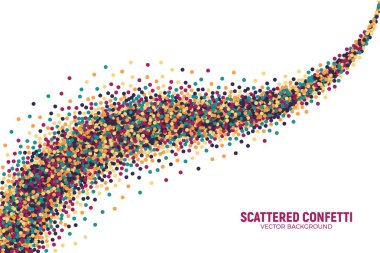 Vektör dağınık rengarenk konfeti beyaz arka plan
