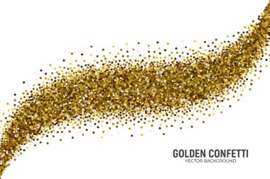 Vektör dağınık altın konfeti beyaz arka plan
