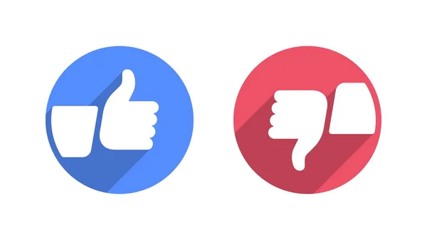 Düz vektör simgelerini sevmek ve sevmemek