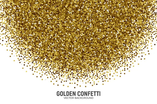 Wektor rozrzucone złotym konfetti białe tło — Wektor stockowy