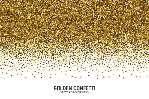 Vector verspreid gouden Confetti witte achtergrond — Stockvector