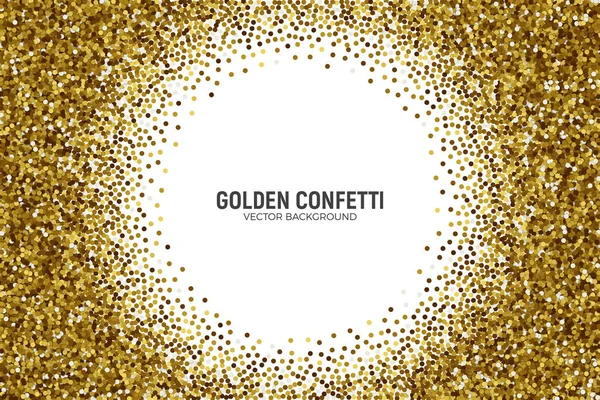 Vector verspreid gouden Confetti witte achtergrond — Stockvector