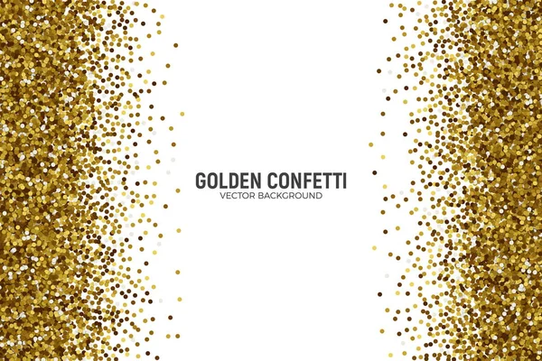 Vektör dağınık altın konfeti beyaz arka plan