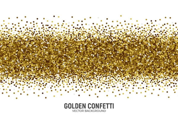 Vector verspreid gouden Confetti witte achtergrond — Stockvector