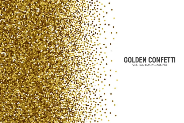 Vektör dağınık altın konfeti beyaz arka plan