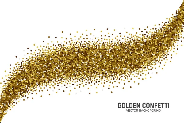 Vektör dağınık altın konfeti beyaz arka plan