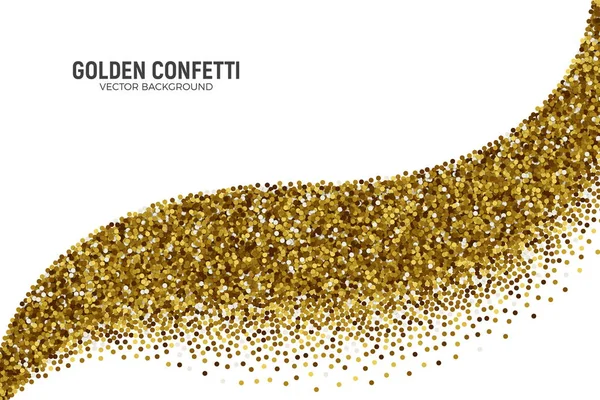 Vektör dağınık altın konfeti beyaz arka plan