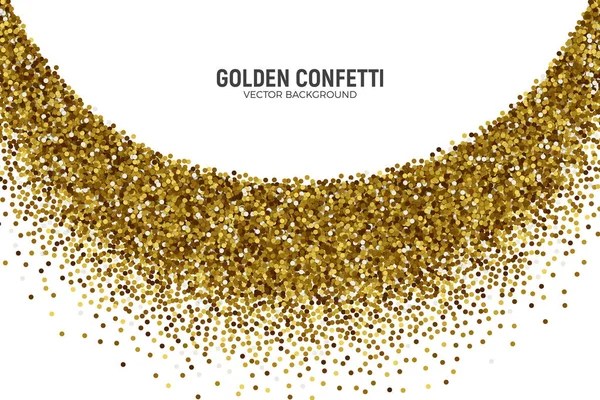 Vector verspreid gouden Confetti witte achtergrond — Stockvector