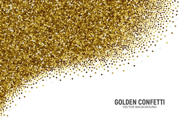 Vektör dağınık altın konfeti beyaz arka plan