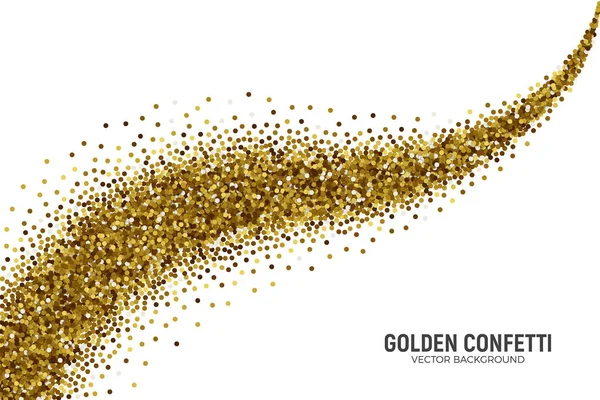 Vektör dağınık altın konfeti beyaz arka plan