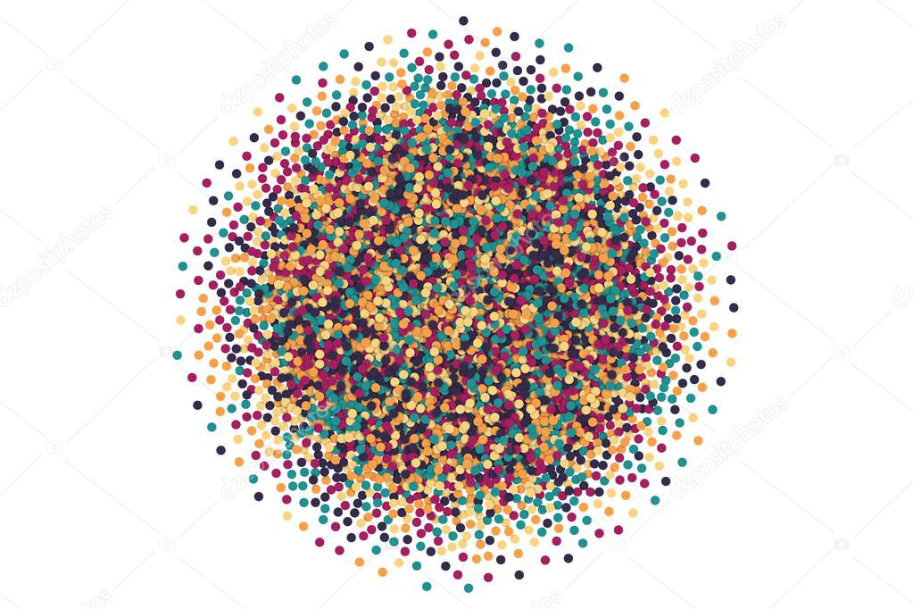Vector Scattered Motley Confetti White Background