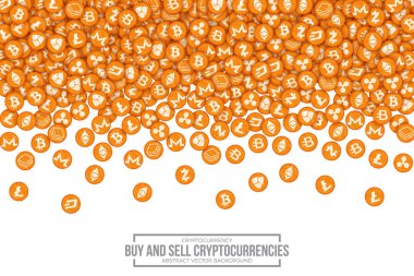 Vektör 3d Cryptocurrency Bitcoin simgeleri