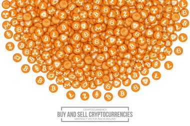 Vektör 3d Cryptocurrency Bitcoin simgeleri
