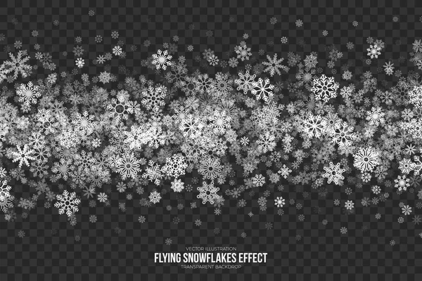 Vector Flying sneeuwvlokken Effect — Stockvector