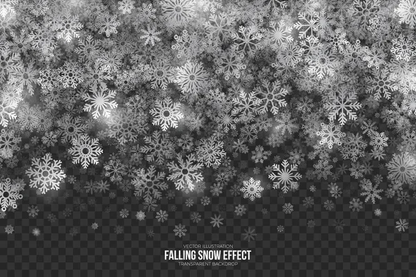 Vector van vallende sneeuw 3D-Effect — Stockvector