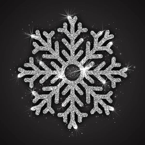 ベクトル銀輝く雪の結晶 — ストックベクタ
