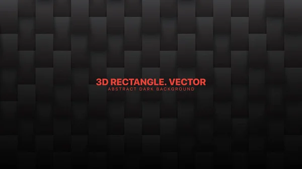 3d Vectorrechthoeken Conceptuele Sci-Fi Abstract Zwarte achtergrond — Stockvector