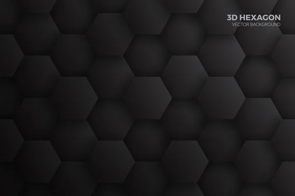 Hexagon 3D Struktur Blok Dark Gray Vector Latar Belakang Abstrak - Stok Vektor