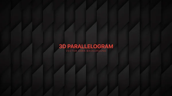 3D vetor paralelogramo formas cinza escuro abstrato fundo — Vetor de Stock