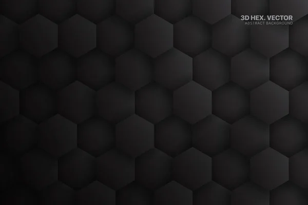 3D διάνυσμα δεκαεξαδικά μπλοκ σκούρο γκρι τεχνολογία αφηρημένο φόντο — Διανυσματικό Αρχείο
