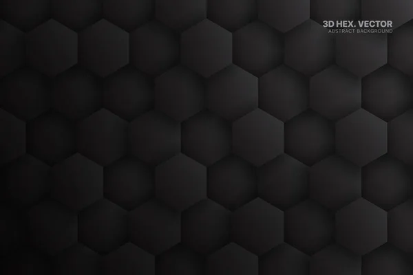 Bloki 3d Vector Hex Dark Gray Technologia Streszczenie tła — Wektor stockowy