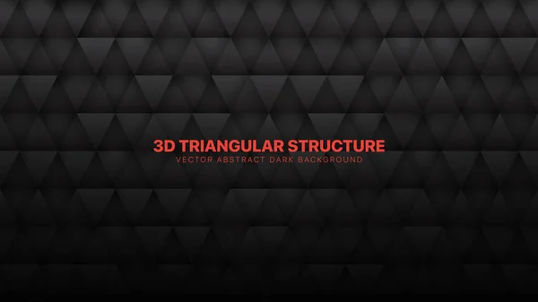 3d Vector Driehoek Deeltjes Technologisch Donkergrijs Abstracte achtergrond — Stockvector