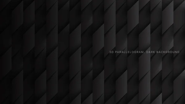 3D Vector Parallelograms Simple Dark Gray Abstract Background — Stock vektor