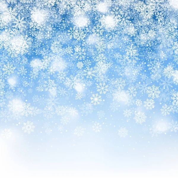 圣诞降雪3D效果蓝色摘要背景 — 图库照片