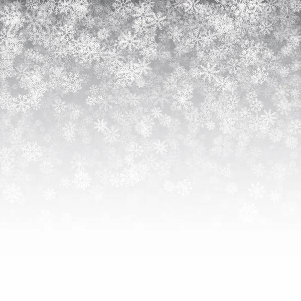 3D Falling Snow Effect Light Silver Subtle Christmas Backdrop — Stock Photo, Image