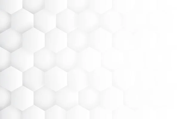 3d Hexagons High Technology fehér elvont háttér — Stock Fotó