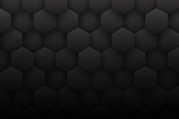 Dark Gray 3d hexagonok minimalista fekete elvont háttér — Stock Fotó