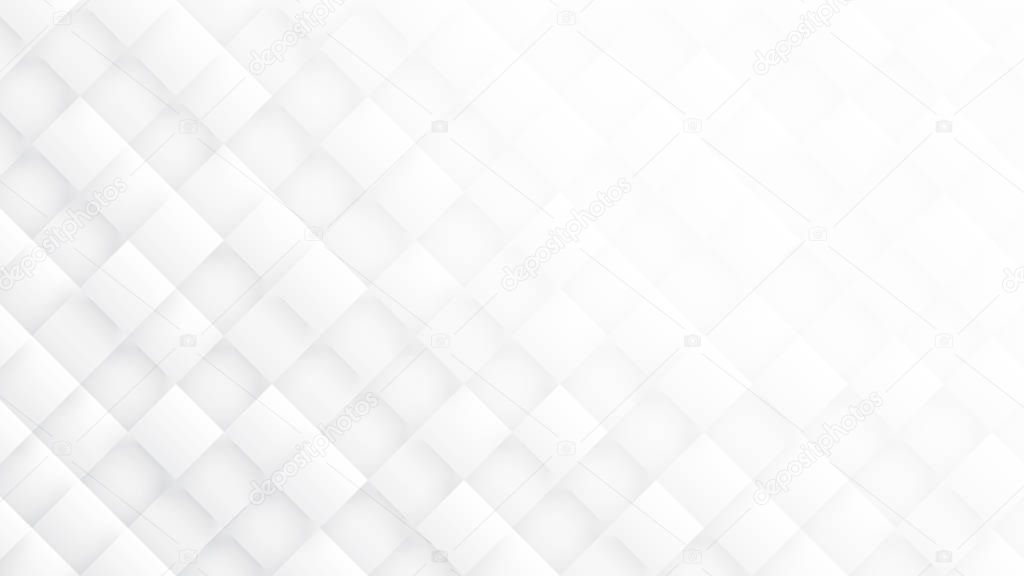 3D Rhombus Blocks Conceptual Tech Minimalist White Abstract Background