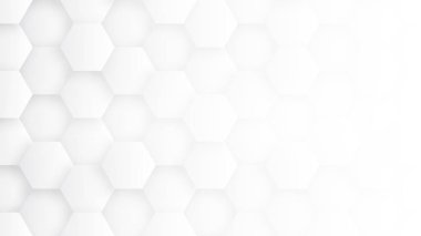 White 3D Hexagons Hight Technology Minimalist Abstract Background