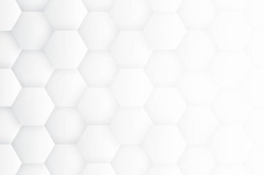 Beyaz Soyut Arkaplan Yüksek Teknoloji 3D Altıgenler