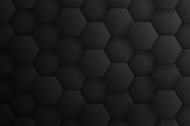 3D Hexagon Blocks Structure Dark Gray Minimalist Abstract Background