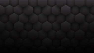 3D Hexagons Grid Pattern Technological Minimalist Dark Gray Abstract Background