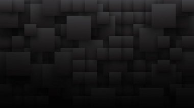 Conceptual 3D Different Size Square Blocks Technology Dark Abstract Background