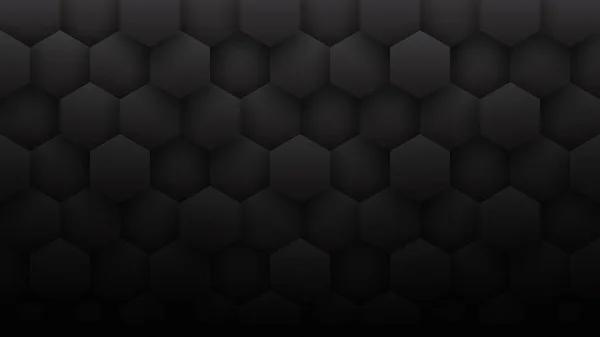 3D Hexagons Grid Pattern Technological Minimalist Dark Gray Abstract Background — Stockfoto