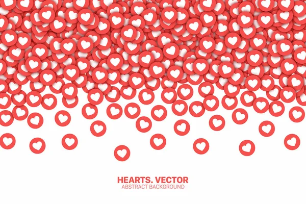 Corações caindo ícones planos vermelhos Conceptual Vector Abstract Background — Vetor de Stock