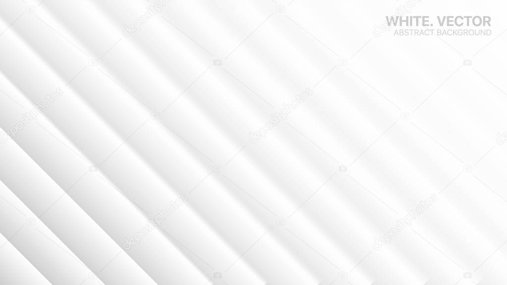 3D Vector Minimalist White Abstract Background Side View Smooth Lines