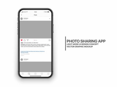 Vektör Tasarım Şablonu Fotoğraf Paylaşım Mobil Uygulaması Instagram Ui Ux Konsept Işık Kipi