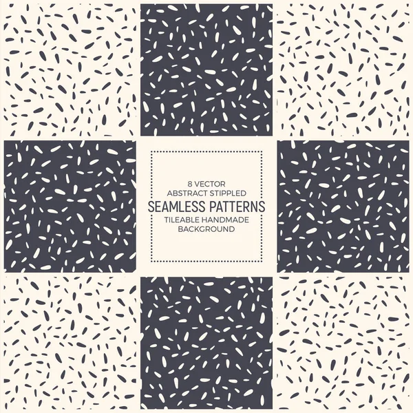 Abstract Dashed Scandinavian Style Seamless Patterns Vector Set — Stock vektor