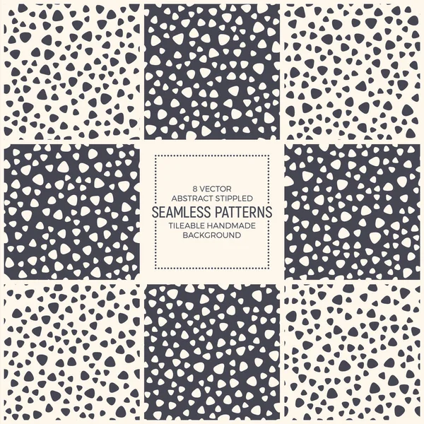 Abstract Stippled Scandinavian Style Seamless Patterns Vector Set — Stockvektor