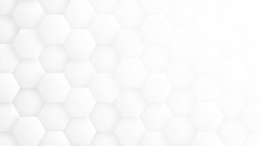 3D Hexagons Model Yüksek Teknoloji Beyaz Soyut Arkaplan