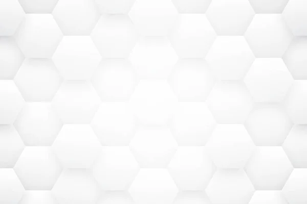 3D Tech Hex White Abstract Background